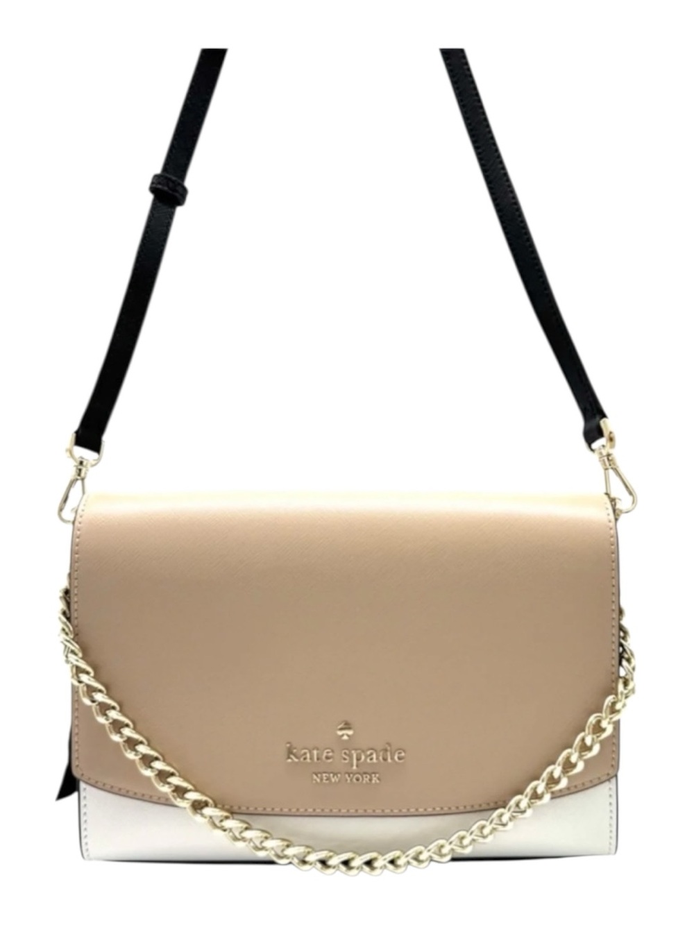 kate spade Beige, Black & White Colorblock Crossbody. Dust bag Included